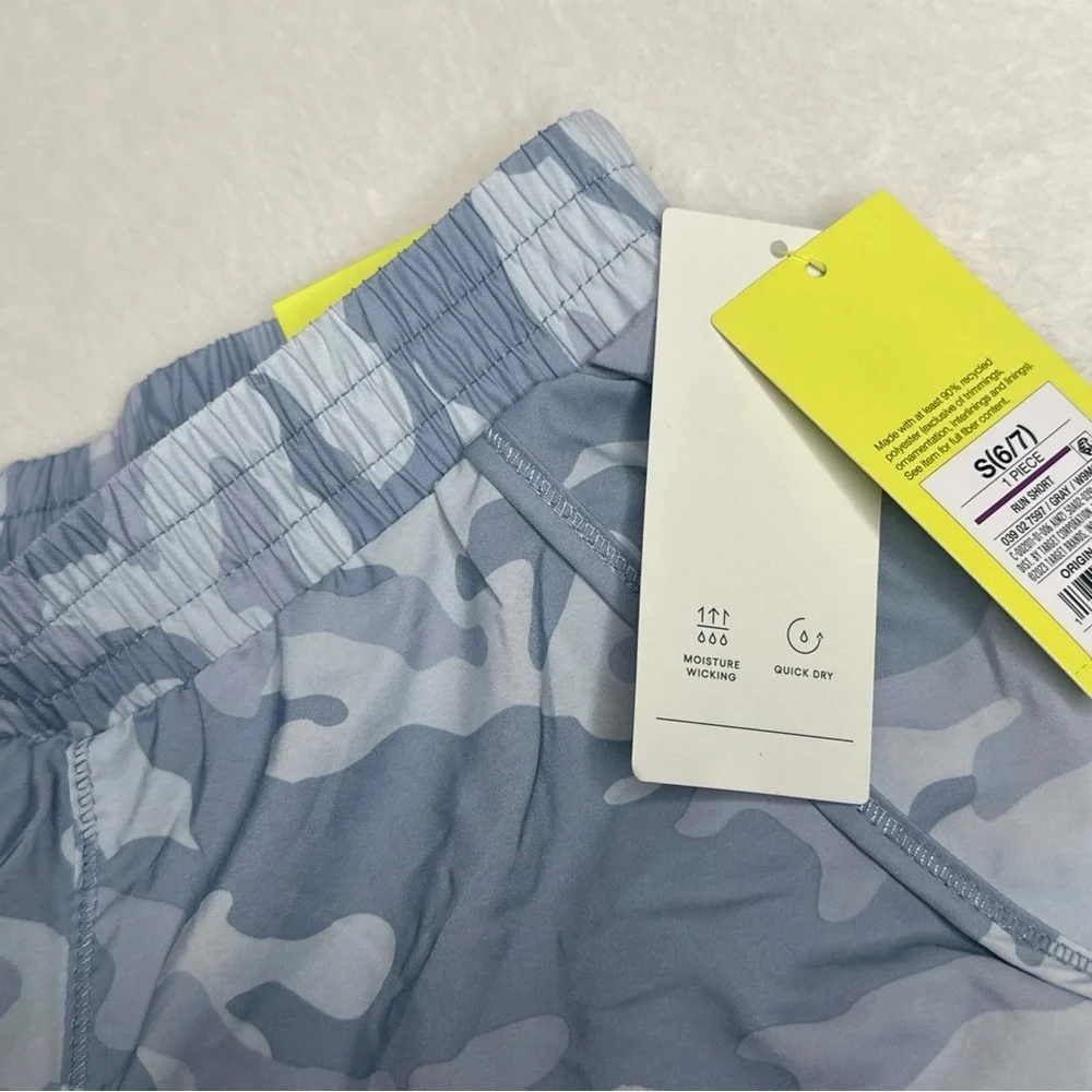 All In Motion Girl's Size Small 6/7 T.Blue Multicolor Running Athletic Shorts